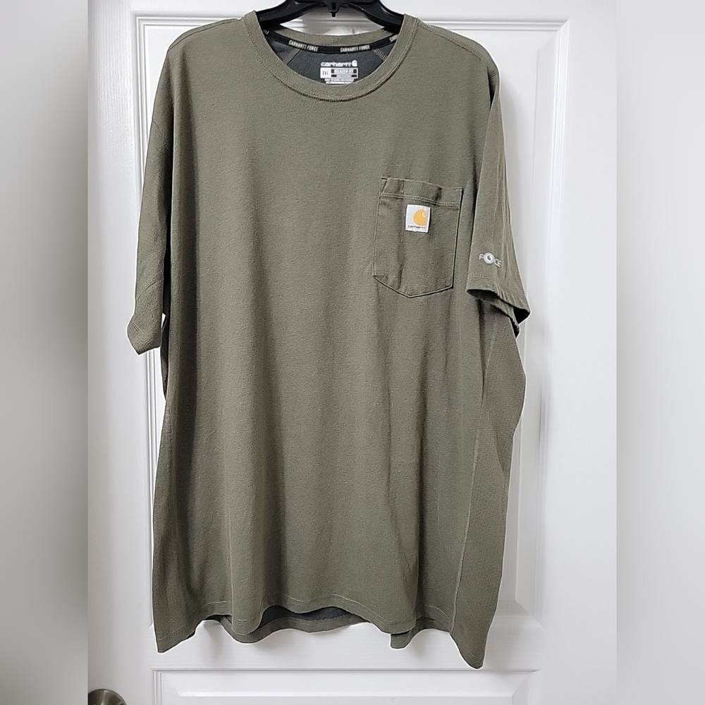 Mens Carhartt 104616 Force Relaxed 2XL Short Sleeve Pocket T-Shirt Basil Heather
